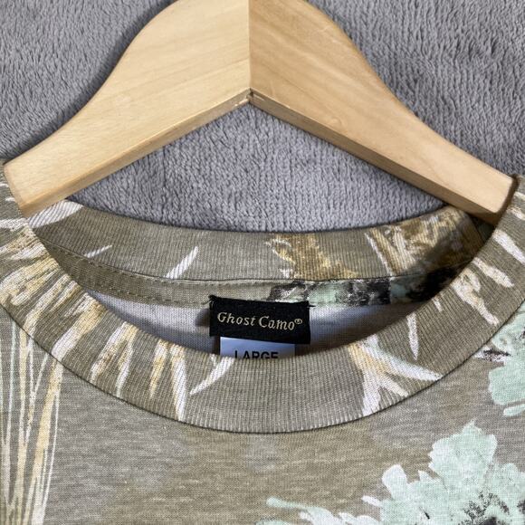 Ghost Camo Tee Shirt Mens Large Tan Multi Cotton Hunting Tactical Military - Picture 5 of 10